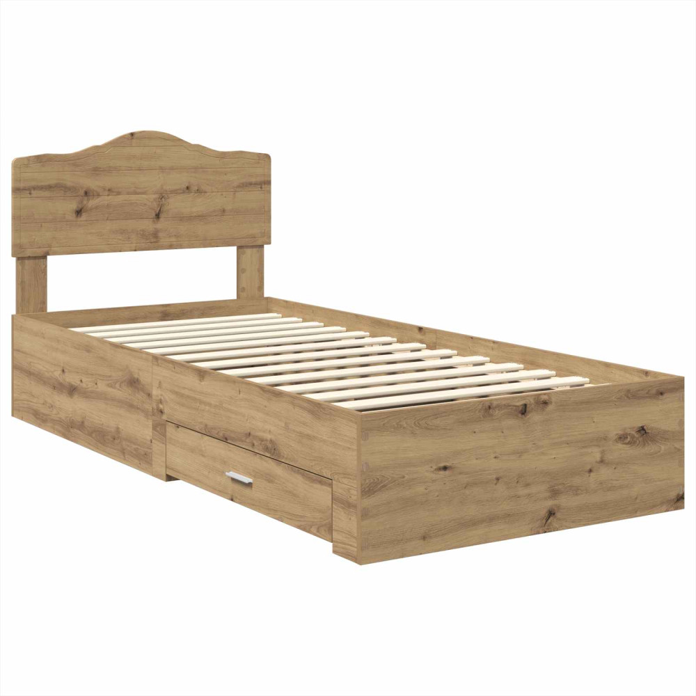 Produktbild för Sängram med låda Artisan Ek 100 x 200 cm Konstruerat trä