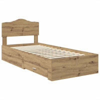 Produktbild för Sängram med låda Artisan Ek 100 x 200 cm Konstruerat trä