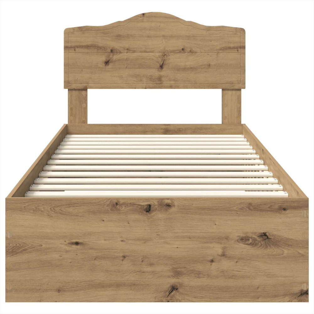 Produktbild för Sängram med låda Artisan Ek 100 x 200 cm Konstruerat trä