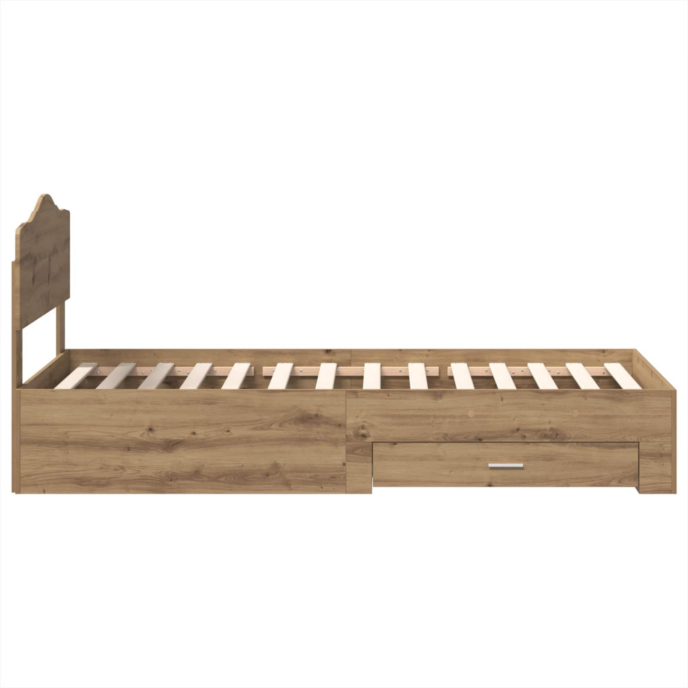 Produktbild för Sängram med låda Artisan Ek 100 x 200 cm Konstruerat trä