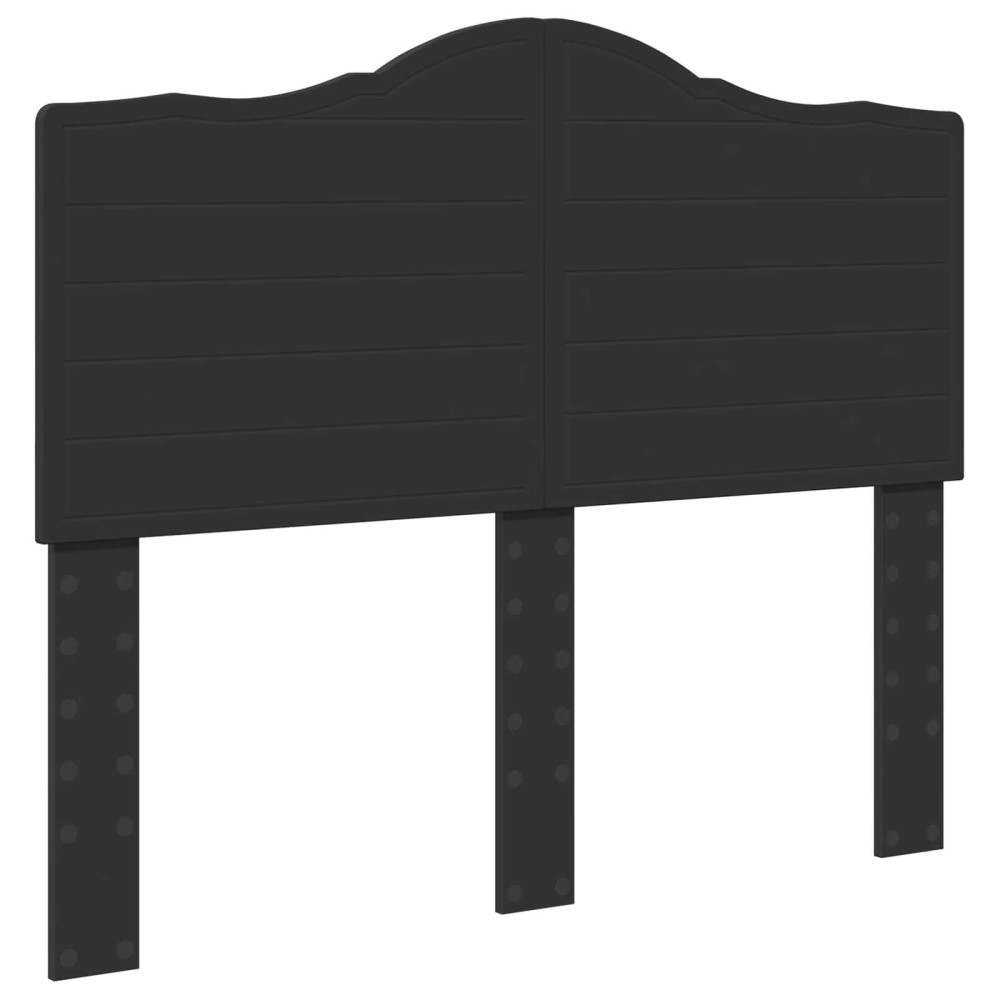 Produktbild för Sängram med huvudgavel Svart 135 x 190 cm Massiv furu
