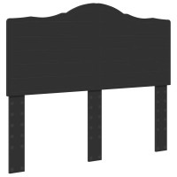 Produktbild för Sängram med huvudgavel Svart 135 x 190 cm Massiv furu