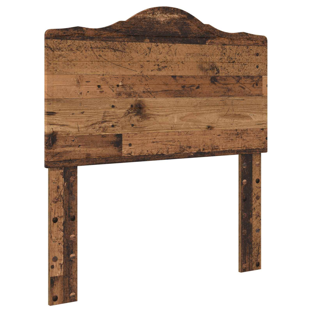 Produktbild för Sängram med huvudgavel Gammalt trä 90 x 200 cm Massiv furu