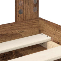 Produktbild för Sängram med huvudgavel Gammalt trä 90 x 200 cm Massiv furu