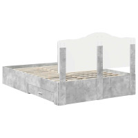Produktbild för Sängram med huvudgavel Betonggrå 150 x 200 cm Konstruerat trä