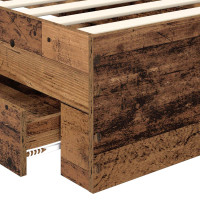 Produktbild för Sängram med huvudgavel Gammalt trä 90 x 190 cm Konstruerat trä