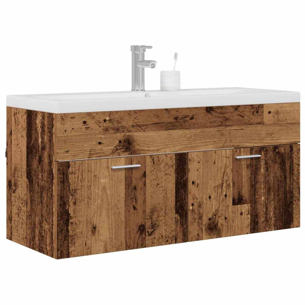 Produktbild för Badrumsskåp Gammalt trä 100 x 38,5 x 46 cm Konstruerat trä