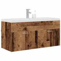Produktbild för Badrumsskåp Gammalt trä 100 x 38,5 x 46 cm Konstruerat trä