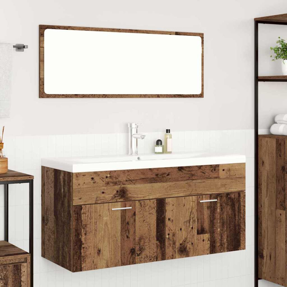 Produktbild för Badrumsskåp Gammalt trä 100 x 38,5 x 46 cm Konstruerat trä
