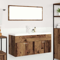 Produktbild för Badrumsskåp Gammalt trä 100 x 38,5 x 46 cm Konstruerat trä