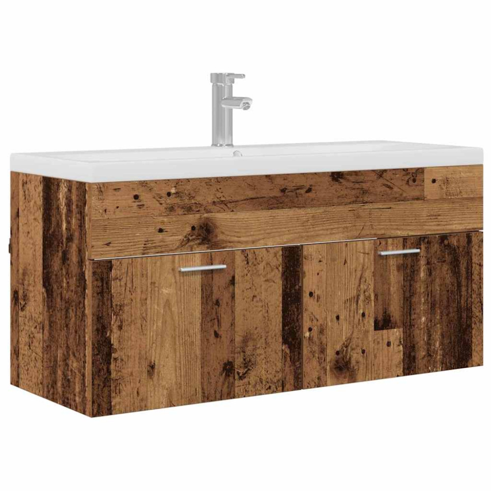 Produktbild för Badrumsskåp Gammalt trä 100 x 38,5 x 46 cm Konstruerat trä