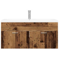 Produktbild för Badrumsskåp Gammalt trä 100 x 38,5 x 46 cm Konstruerat trä