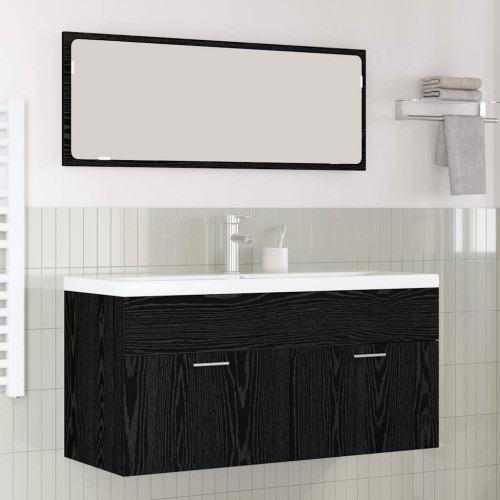 vidaXL Badrumsskåp Svart Ek 100 x 38,5 x 46 cm Konstruerat trä