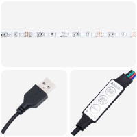 Produktbild för Förvaringssänggavel med LED Gammalt trä Konstruerat trä