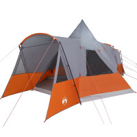 Produktbild för Tält för 8 personer med tak Grå och orange 720 x 465 x 295 cm
