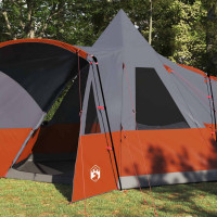 Produktbild för Tält för 8 personer med tak Grå och orange 720 x 465 x 295 cm