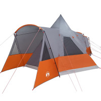 Produktbild för Tält för 8 personer med tak Grå och orange 720 x 465 x 295 cm