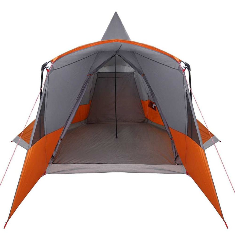 Produktbild för Tält för 8 personer med tak Grå och orange 720 x 465 x 295 cm