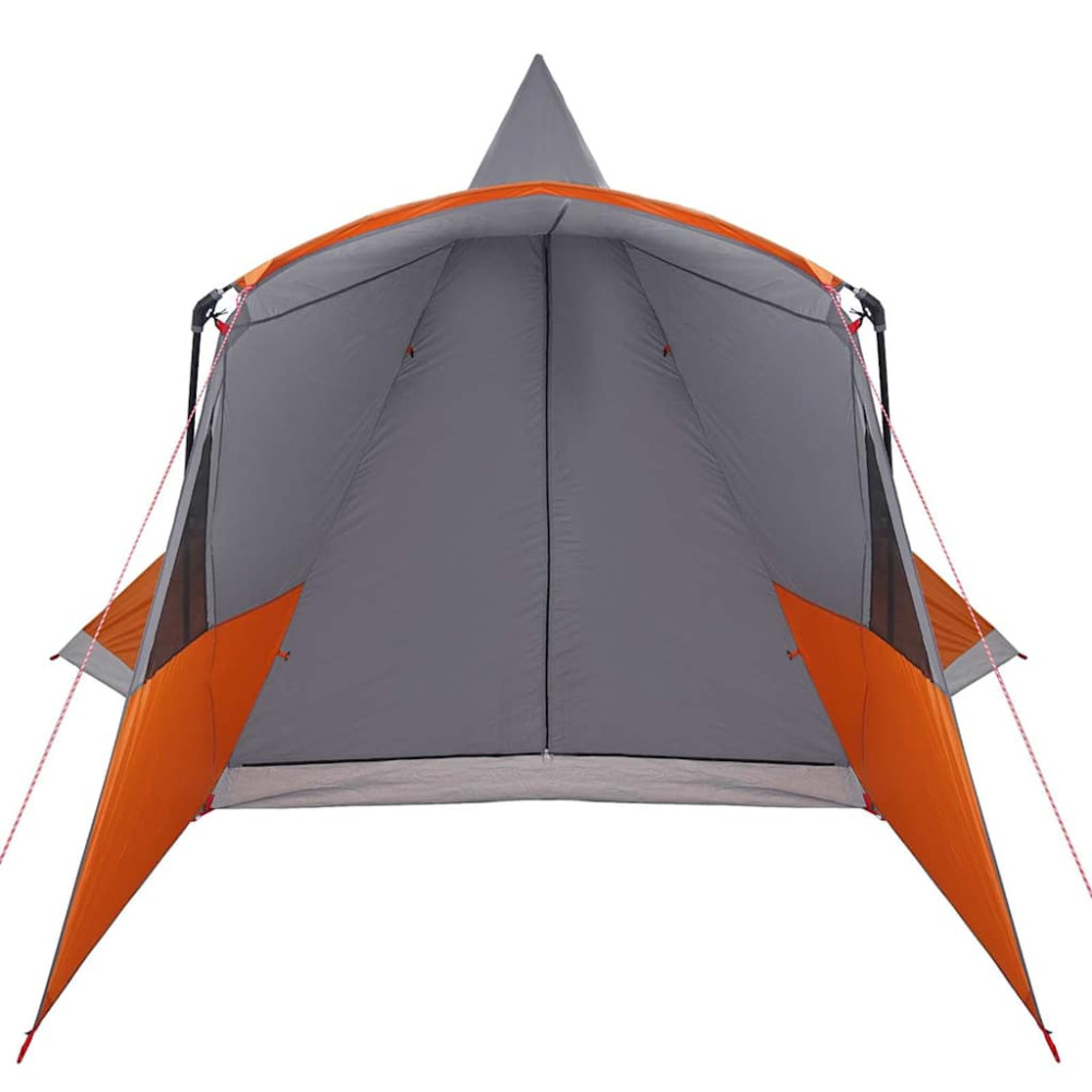 Produktbild för Tält för 8 personer med tak Grå och orange 720 x 465 x 295 cm