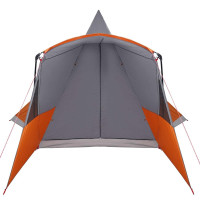 Produktbild för Tält för 8 personer med tak Grå och orange 720 x 465 x 295 cm