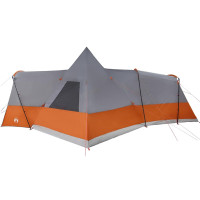 Produktbild för Tält för 8 personer med tak Grå och orange 720 x 465 x 295 cm