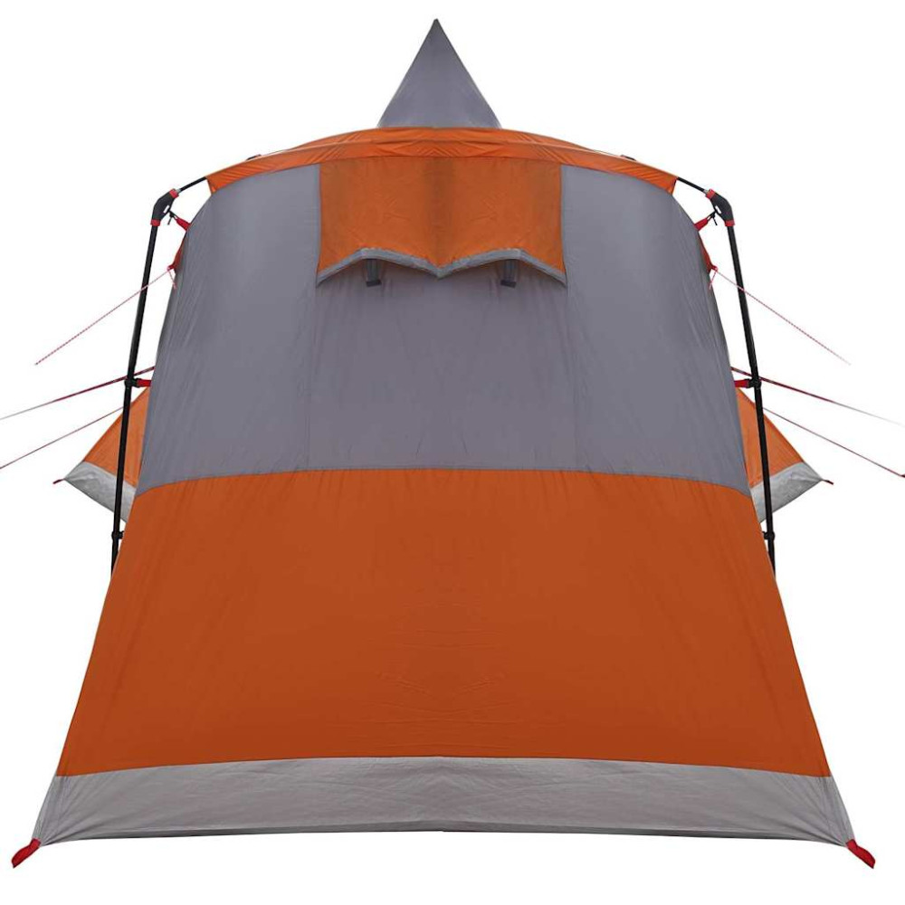 Produktbild för Tält för 8 personer med tak Grå och orange 720 x 465 x 295 cm