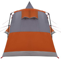 Produktbild för Tält för 8 personer med tak Grå och orange 720 x 465 x 295 cm