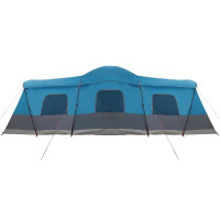 Produktbild för Tält för 16 personer med tak med lagring Blå 680 x 510 x 210 cm
