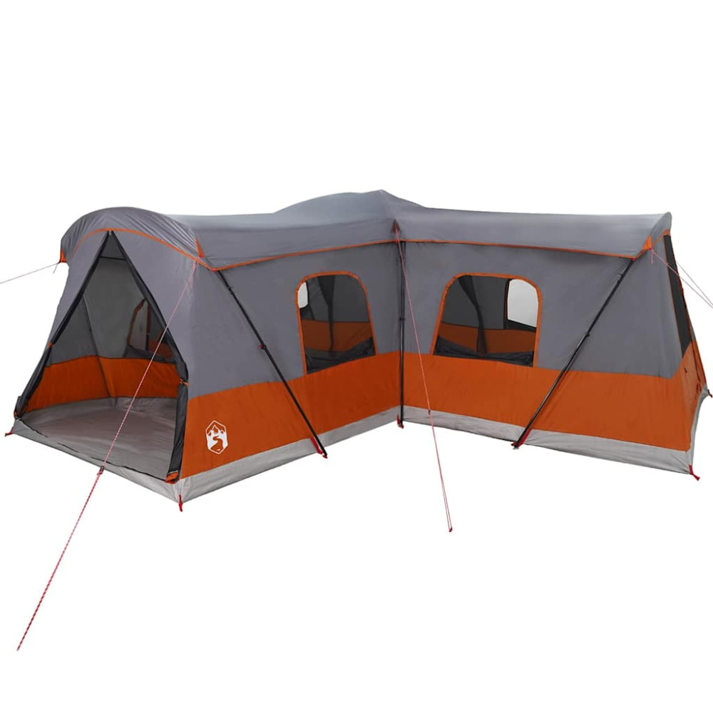 Produktbild för Tält för 16 personer med tak Grå och orange 680 x 510 x 210 cm