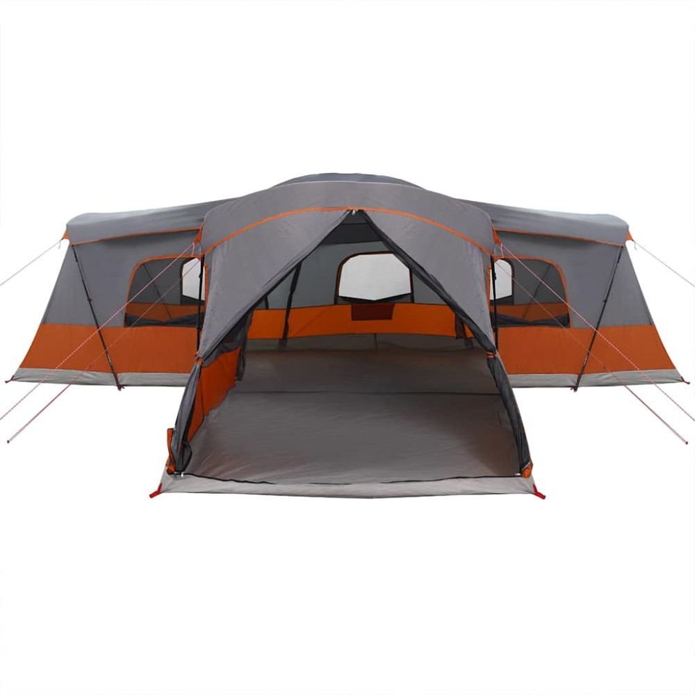 Produktbild för Tält för 16 personer med tak Grå och orange 680 x 510 x 210 cm