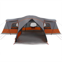 Produktbild för Tält för 16 personer med tak Grå och orange 680 x 510 x 210 cm