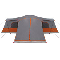 Produktbild för Tält för 16 personer med tak Grå och orange 680 x 510 x 210 cm
