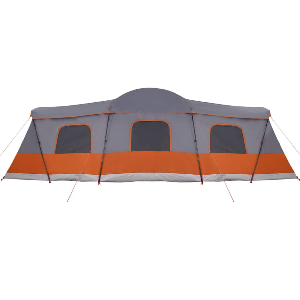 Produktbild för Tält för 16 personer med tak Grå och orange 680 x 510 x 210 cm
