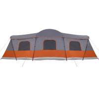 Produktbild för Tält för 16 personer med tak Grå och orange 680 x 510 x 210 cm