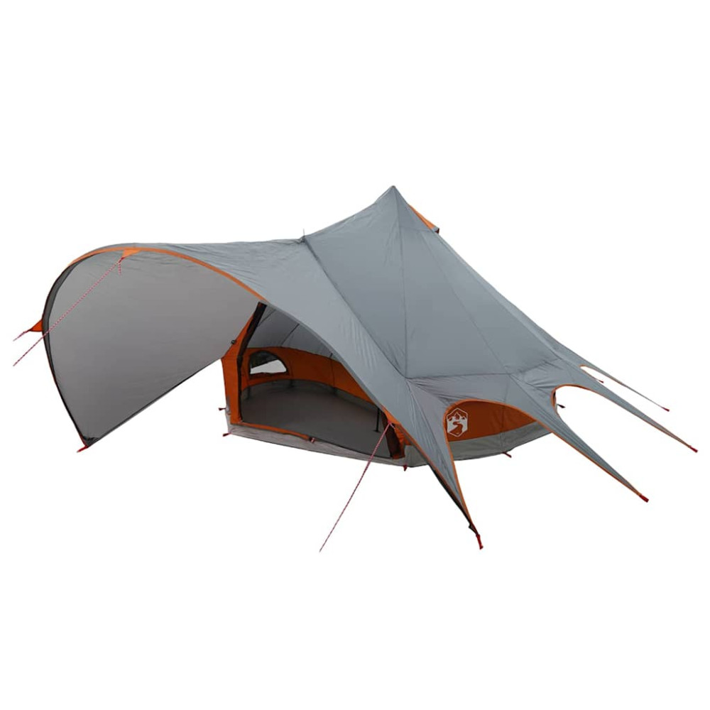 Produktbild för Tält för 3 personer med tak Grå och orange 600 x 600 x 347 cm