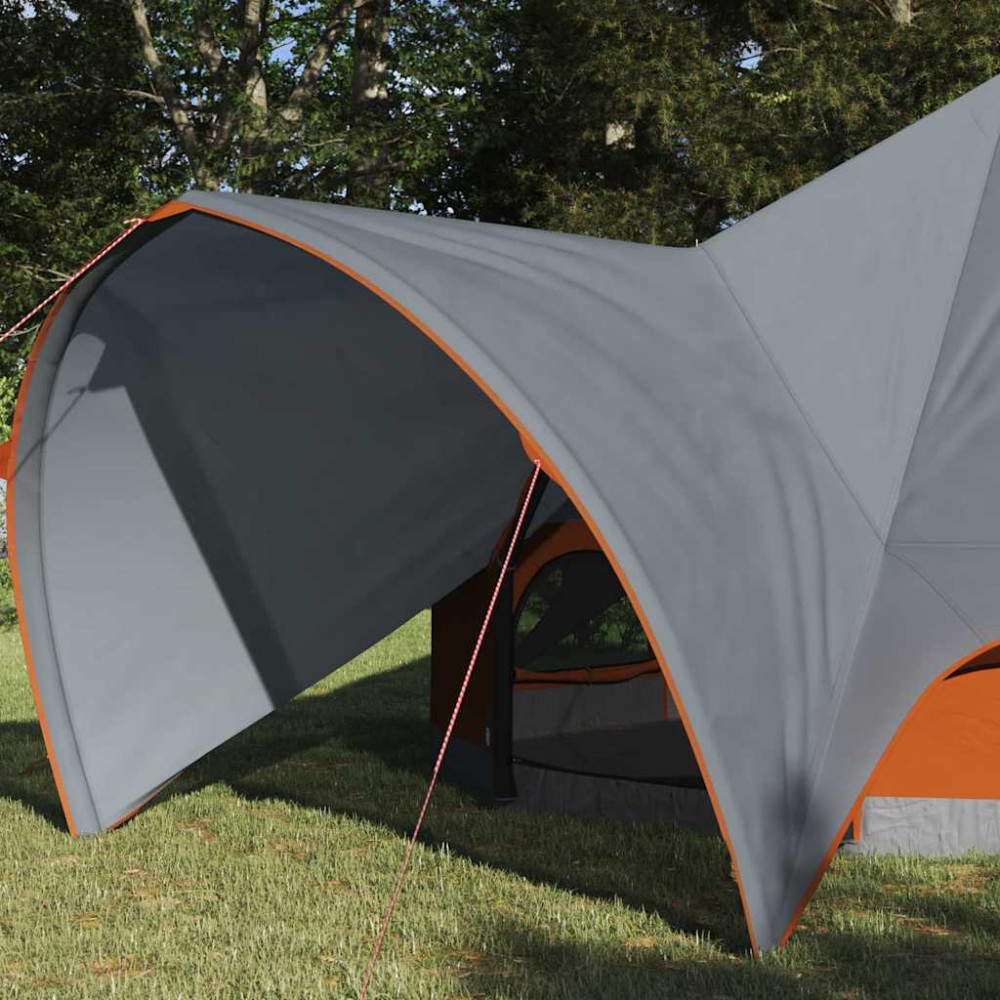 Produktbild för Tält för 3 personer med tak Grå och orange 600 x 600 x 347 cm