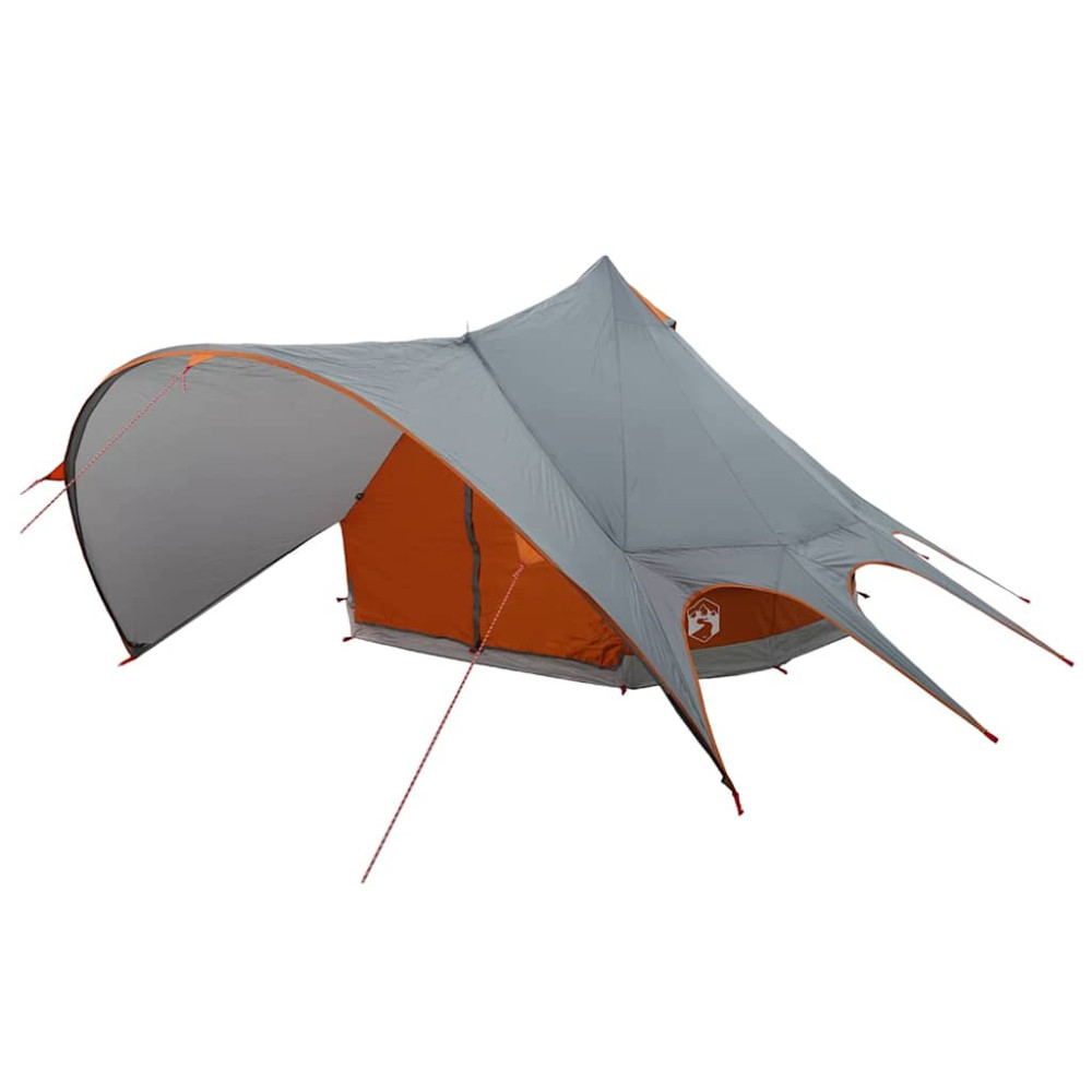 Produktbild för Tält för 3 personer med tak Grå och orange 600 x 600 x 347 cm
