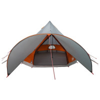 Produktbild för Tält för 3 personer med tak Grå och orange 600 x 600 x 347 cm