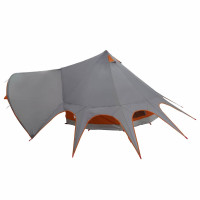 Produktbild för Tält för 3 personer med tak Grå och orange 600 x 600 x 347 cm