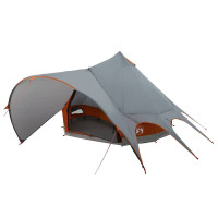Produktbild för Tält för 5 personer med tak Grå och orange 415 x 415 x 247 cm