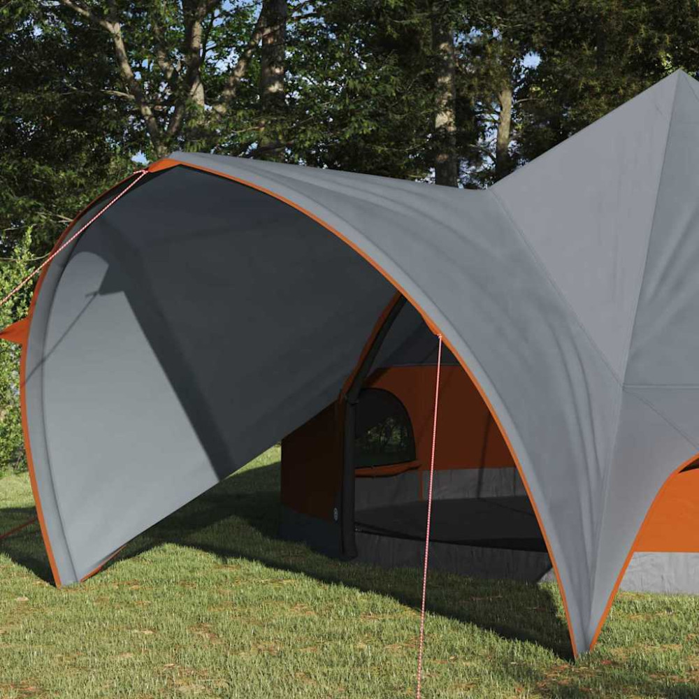Produktbild för Tält för 5 personer med tak Grå och orange 415 x 415 x 247 cm
