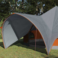 Produktbild för Tält för 5 personer med tak Grå och orange 415 x 415 x 247 cm