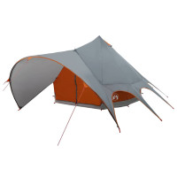 Produktbild för Tält för 5 personer med tak Grå och orange 415 x 415 x 247 cm