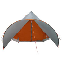 Produktbild för Tält för 5 personer med tak Grå och orange 415 x 415 x 247 cm
