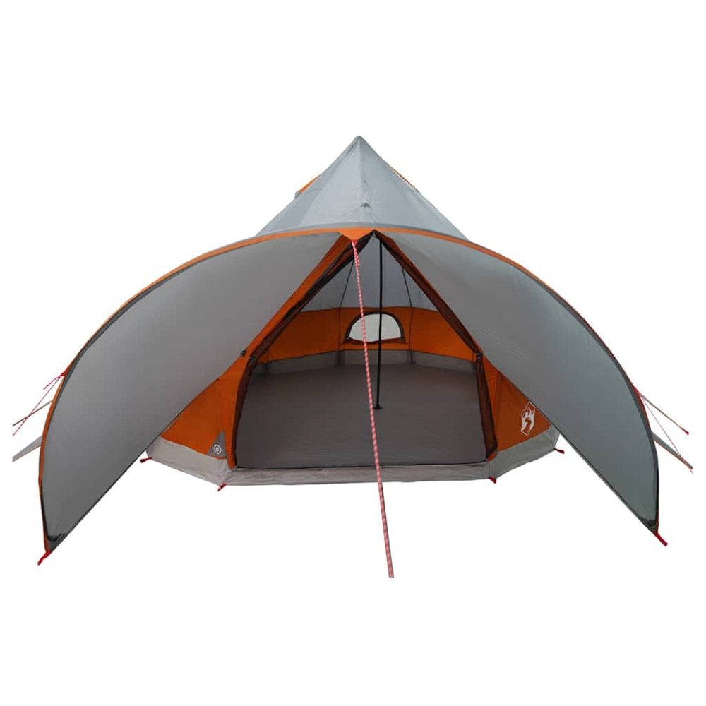 Produktbild för Tält för 5 personer med tak Grå och orange 415 x 415 x 247 cm