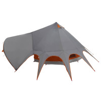 Produktbild för Tält för 5 personer med tak Grå och orange 415 x 415 x 247 cm