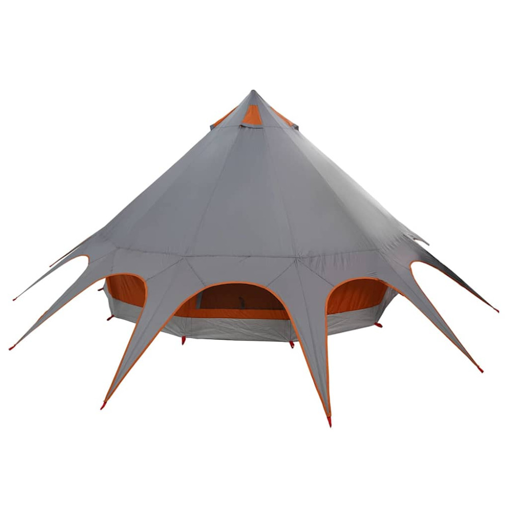 Produktbild för Tält för 5 personer med tak Grå och orange 415 x 415 x 247 cm