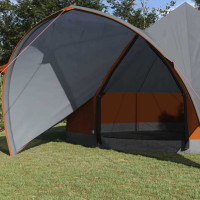 Produktbild för Tält för 7 personer med tak Grå och orange 600 x 600 x 347 cm