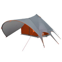 Produktbild för Tält för 7 personer med tak Grå och orange 600 x 600 x 347 cm