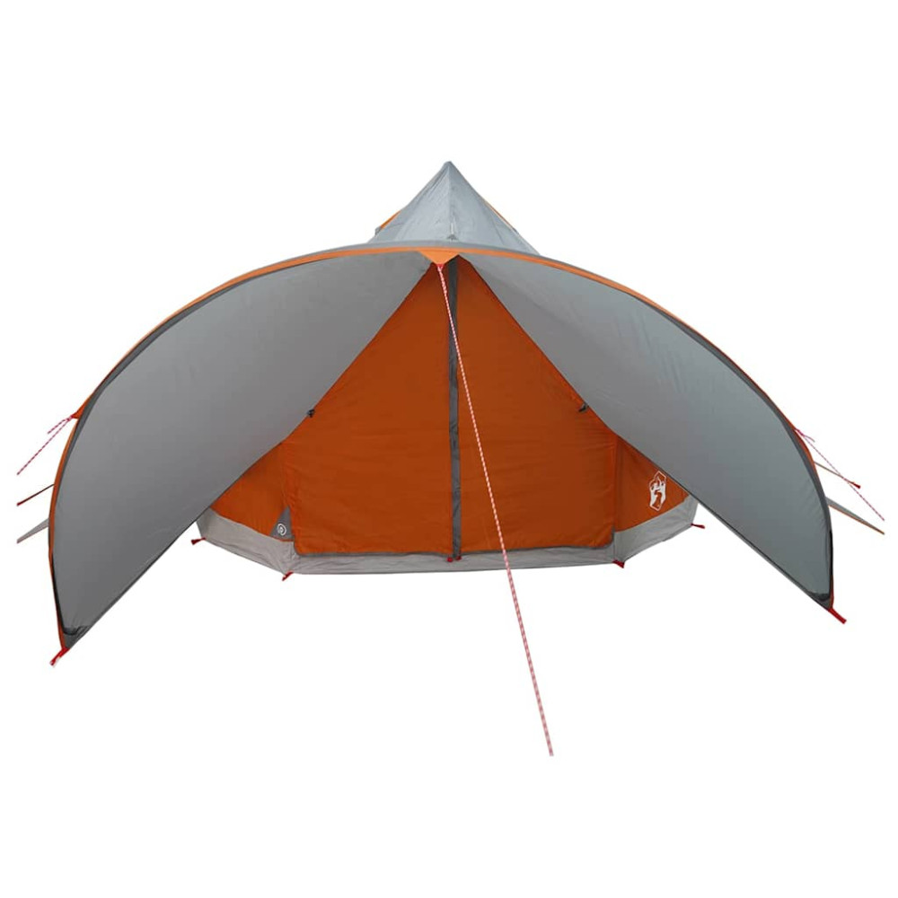Produktbild för Tält för 7 personer med tak Grå och orange 600 x 600 x 347 cm